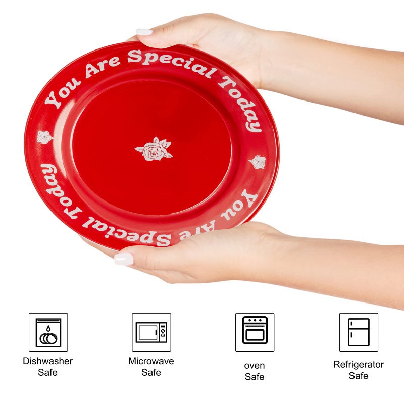 CQNET You Are Special Today Red Plate, Unique Ceramic Plate Gifts for Birthday, Wedding, Anniversary, Engagements, Holiday, Party, Graduations, Dinner, Celebration Occasions, Home Decor Keepsake, 10.5" - Image 4